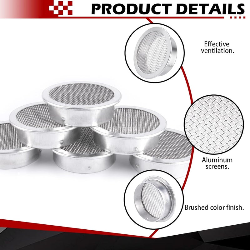 Verplexter 2-Inch Round Open Screen Vent, Mill Finish, 6 Pack - Image 3